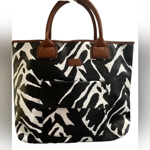 Diane Von Furstenberg Zebra Print Tote Travel Shoulder Bag